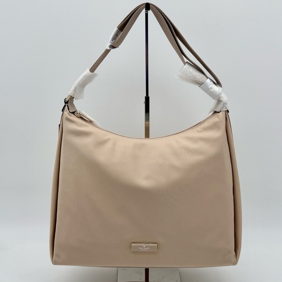 Kate Spade Carter Nylon Large Convertible Crossbody Warm Beige - Picture 11 of 16